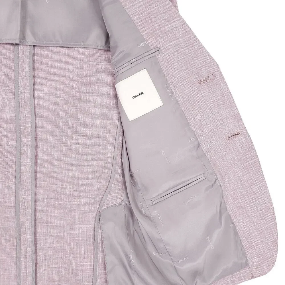 Calvin Klein Mens Slim Fit Sport Coat Blazer 34R Light Pink Solid Stretch NWT